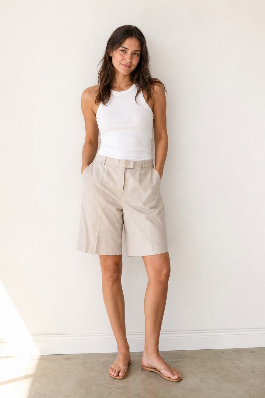Brooks Brothers 346 Beige Dress Shorts Size 14 - Picture 1 of 6